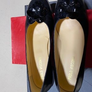 Genuine Leather Paolo Visconti Kitten Heels Size 39 Made in Italy